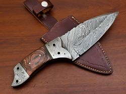 custom handmade Damascus steel hunting bowie knife pakkawood handle gift for him groomsmen gift wedding anniversary gift