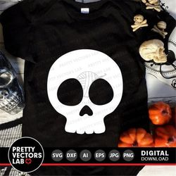 Skull Svg, Halloween Svg, Skull Svg, Dxf, Eps, Png, Halloween Cut Files, Skull Clipart, Kids Svg, Halloween Shirt Design