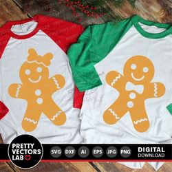 Gingerbreads Svg, Christmas Svg, Gingerbread Couple Svg Dxf Eps Png, Boy & Girl Svg, Holiday Cookies Svg, Kids Cut Files