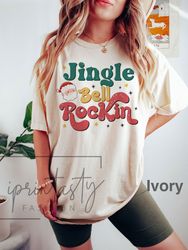 Jingle Bells Rockin Santa t-shirt, Jingle Bell  t-shirt, Retro Christmas t-shirt, holiday apparel  iPrintasty Christmas