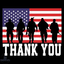 Thank You Veterans Patriotic American Flag SVG File
