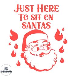Retro Just Here To Sit Santa SVG Graphic Design File