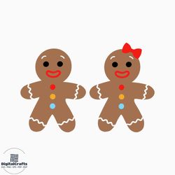 Gingerbread boy Svg, Gingerbread girl Svg, Gingerbread Man clipart png, holiday cookies Svg, Christmas Clip Art, Cricut