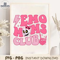 Emo Moms Club Skeleton Mama PNG