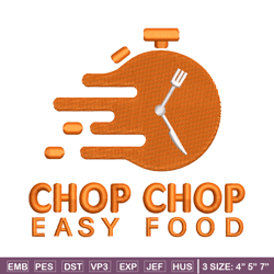 Chop chop easy food embroidery design, Logo embroidery, embroidery file, logo design, logo shirt, Digital download.