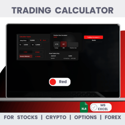 Trading Calculator In Excel For Stocks, Crypto, Options, Forex (Red Mode) -  Instant Download