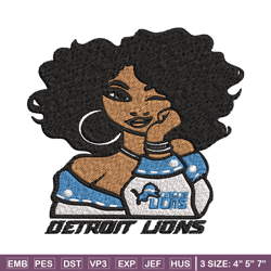 Detroit Lions embroidery design, NFL girl embroidery, Detroit Lions embroidery, NFL embroidery