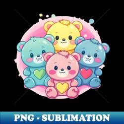 kawaii baby care bears - png transparent sublimation design - instantly transform your sublimation projects