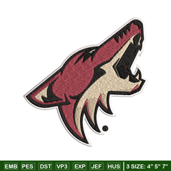 Arizona Coyotes logo Embroidery, NHL Embroidery, Sport embroidery, Logo Embroidery, NHL Embroidery design.
