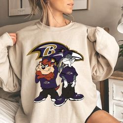 Baltimore Ravens Football Looney Tunes Shirt, Ravens Shirt, NFL Shirt, Football Champions 2023-24 Shirt, Unisex T-shirt