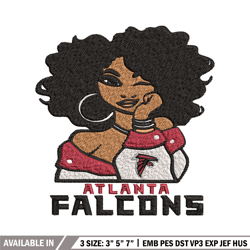 Atlanta Falcons Girl embroidery design, NFL girl embroidery, Atlanta Falcons embroidery, NFL embroidery