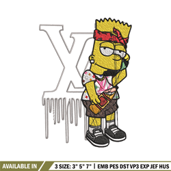 Bart simpson lv Embroidery Design, Lv Embroidery, Embroidery File, Simpson Embroidery, Logo shirt, Digital download
