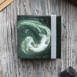 Miniature sketchbook, tiny sketchbook, travel size watercolor, Hermione's Patronus gift