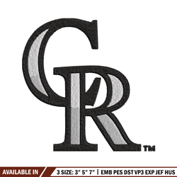 Colorado Rockies logo Embroidery, MLB Embroidery, Sport embroidery, Logo Embroidery, MLB Embroidery design