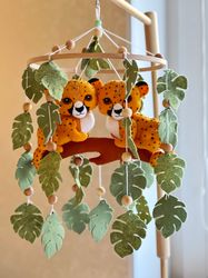 Baby mobile leopards jungle decor nursery hanging baby shower gift