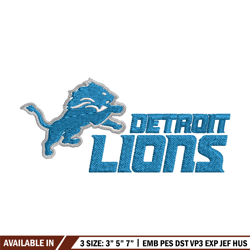 Detroit Lions logo Embroidery, NFL Embroidery, Sport embroidery, Logo Embroidery, NFL Embroidery design