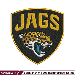 Jacksonville Jaguars logo Embroidery, NFL Embroidery, Sport embroidery, Logo Embroidery, NFL Embroidery design