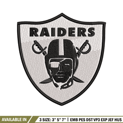 Las Vegas Raiders logo Embroidery, NFL Embroidery, Sport embroidery, Logo Embroidery, NFL Embroidery design