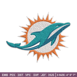 Miami Dolphins logo Embroidery, NFL Embroidery, Sport embroidery, Logo Embroidery, NFL Embroidery design.