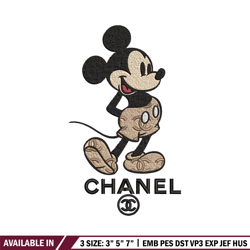 Mickey mouse chanel Embroidery Design, Chanel Embroidery, Brand Embroidery, Embroidery File, Logo shirt,Digital download