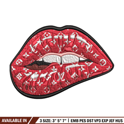 Red Lip Embroidery Design, Lips Embroidery, Embroidery File, Brand Embroidery, Logo shirt, Digital download