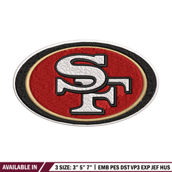 San Francisco 49ers logo Embroidery, NFL Embroidery, Sport embroidery, Logo Embroidery, NFL Embroidery design.