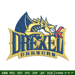 Drexel Dragons embroidery design, Drexel Dragons embroidery, logo Sport, Sport, embroidery, NCAA embroidery.