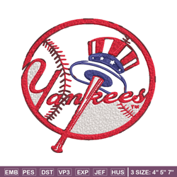 New York Yankees logo Embroidery, MLB Embroidery, Sport embroidery, Logo Embroidery, MLB Embroidery design.