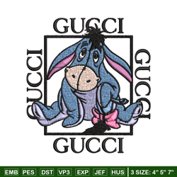 Eeyore Gucci Embroidery design, winnie the pooh Embroidery, cartoon design, Embroidery File, Instant download.