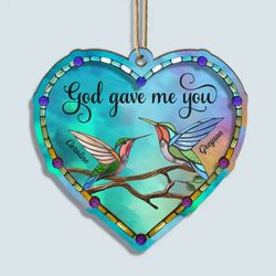Custom Personalized Suncatcher Ornament - Ideal Christmas Gift for Couples Families