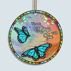 Custom Butterfly Suncatcher Ornament - Christmas & Memorial Gift for Dad Mom & Family