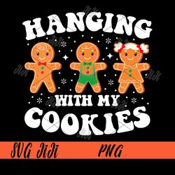 Funny Christmas Teacher Gingerbread Hanging PNG, With My Cookies PNG
