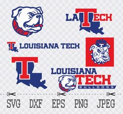 Louisiana Tech Bulldogs SVG,PNG,EPS Cameo Cricut Design Template Stencil Vinyl Decal Tshirt Transfer Iron on