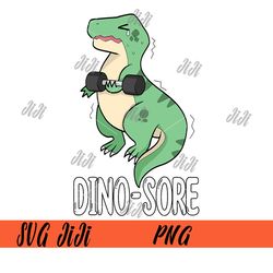 Funny Dinosaur Workout PNG, Dino Sore PNG