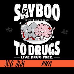 Say Boo To Drugs PNG, Funny Halloween Red Ribbon Week Awareness PNG