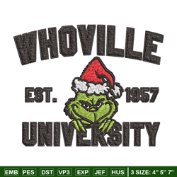 Grinch Whoville University Christmas Embroidery design, Grinch Christmas Embroidery, Grinch design, Digital download