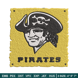 Pittsburgh Pirates logo Embroidery, MLB Embroidery, Sport embroidery, Logo Embroidery, MLB Embroidery design.