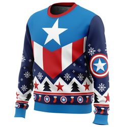 Captain America All Over Print Hoodie 3D Zip Hoodie 3D Ugly Christmas Sweater 3D Fleece Hoodie