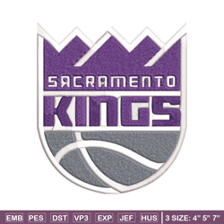 Sacramento Kings logo Embroidery, NBA Embroidery, Sport embroidery, Logo Embroidery, NBA Embroidery design.