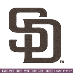 San Diego Padres logo Embroidery, MLB Embroidery, Sport embroidery, Logo Embroidery, MLB Embroidery design.