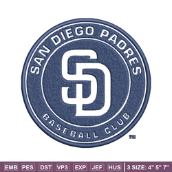 San Diego Padres logo Embroidery, MLB Embroidery, Sport embroidery, Logo Embroidery, MLB Embroidery design