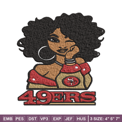San Francisco 49ers Girl embroidery design, NFL girl embroidery, San Francisco 49ers embroidery, NFL embroidery