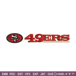 San Francisco 49ers logo Embroidery, NFL Embroidery, Sport embroidery, Logo Embroidery, NFL Embroidery design