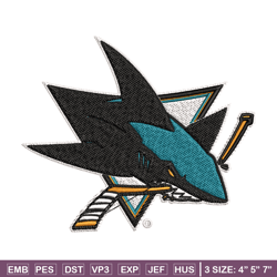 San Jose Sharks logo Embroidery, NHL Embroidery, Sport embroidery, Logo Embroidery, NHL Embroidery design.