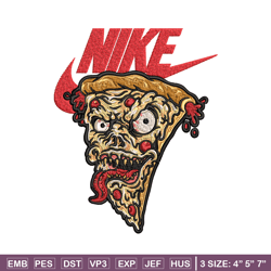 Scary Monster Pizza Nike Embroidery design, Monster Pizza Embroidery, Nike design, Embroidery file, Instant download.