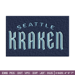 Seattle Kraken logo Embroidery, NHL Embroidery, Sport embroidery, Logo Embroidery, NHL Embroidery design.