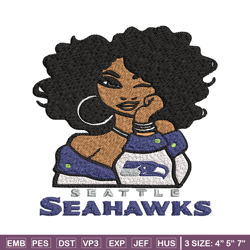 Seattle Seahawks Girl embroidery design, NFL girl embroidery, Seattle Seahawks embroidery, NFL embroidery