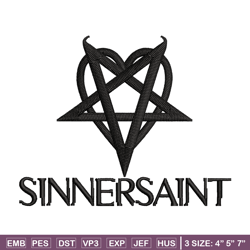 Sinnersaint Logo embroidery design, Sinnersaint Logo embroidery, logo design, embroidery file, Digital download.