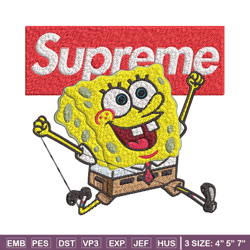 Spongebob Squarepants Supreme Embroidery design, Spongebob Embroidery, cartoon design, Embroidery File, Digital download