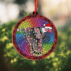 Haida Art Suncatcher: Unique Christmas Ornaments with Northwest Coast Eagle Design
